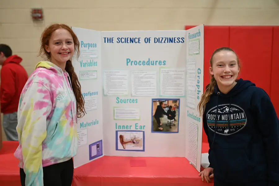 two girls at science fair