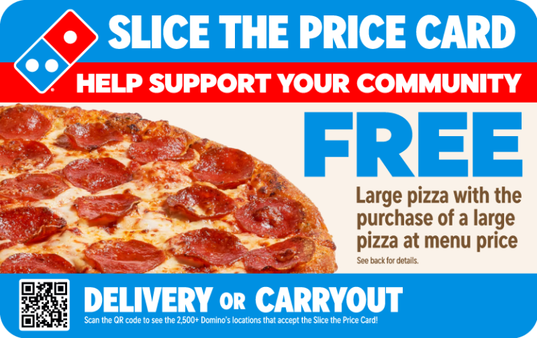 dominos slice the price card